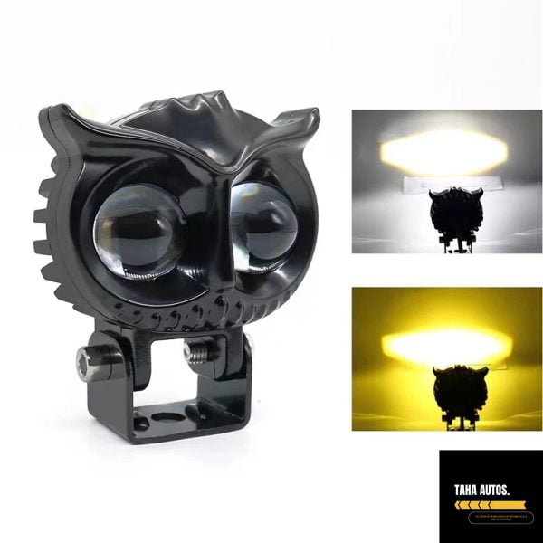 Owl Spot Light For Bike Car Jeeps Motorcycle White Yellow + Flash Led Headlight 1 Pcx - 3 Functions