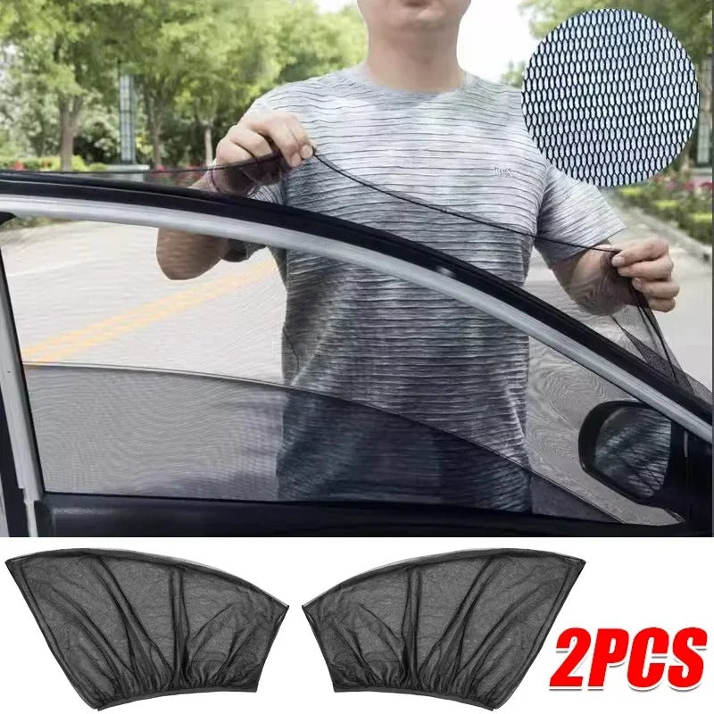 2 Pieces Foldable Dark Sun Shades For Suzuki Cultus Old Shape (Dark Black) - 2 Pieces