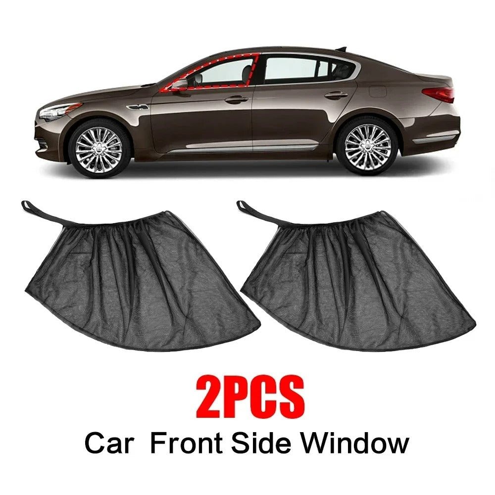 2 Pieces Foldable Dark Sun Shades For Suzuki Cultus Old Shape (Dark Black) - 2 Pieces