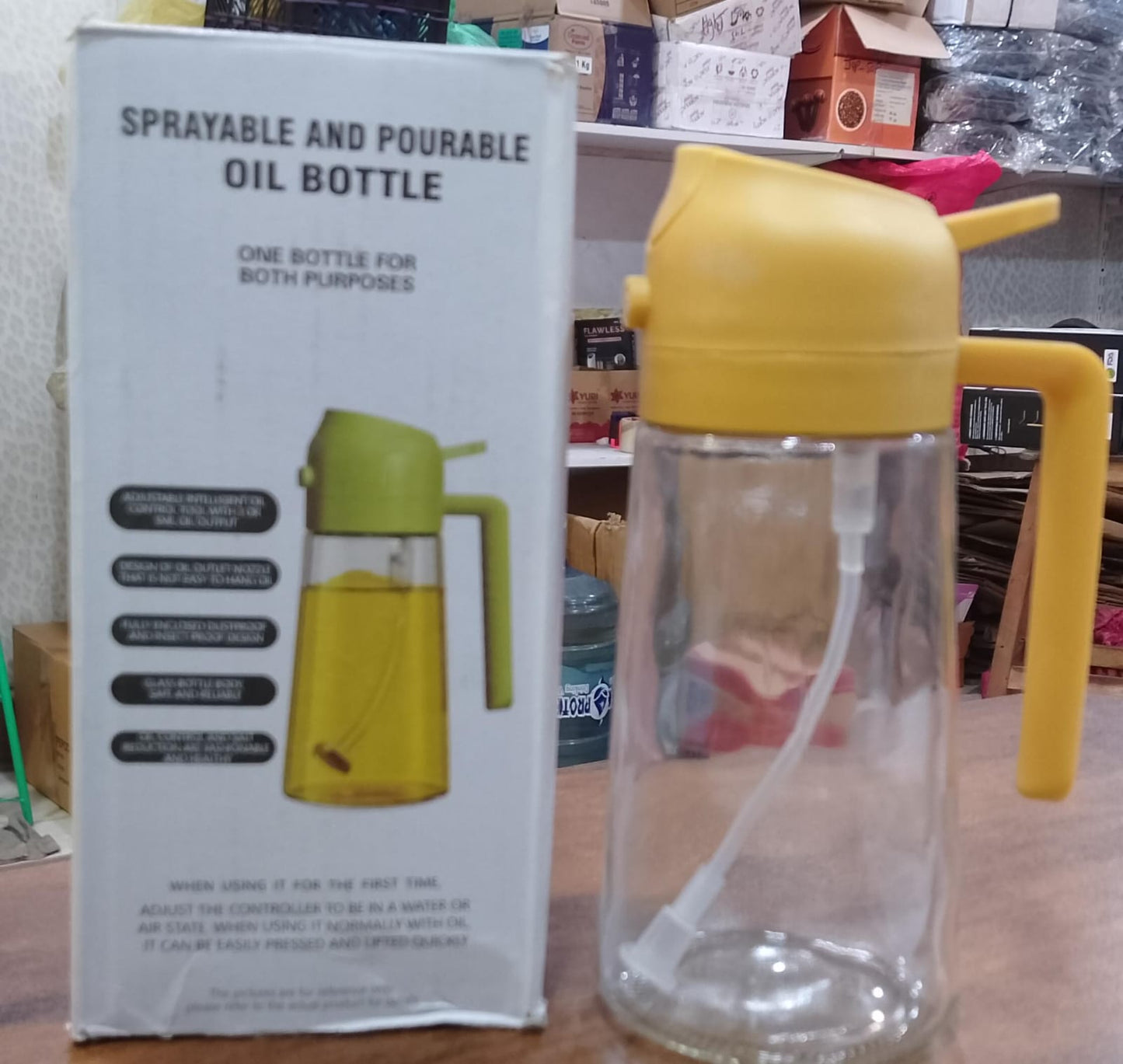 2 in 1 Oil Sprayer Bottle Kitchen Tool for Cooking Baking BBQ Easy Spray and Convenient Use - 470ML Rs 564
