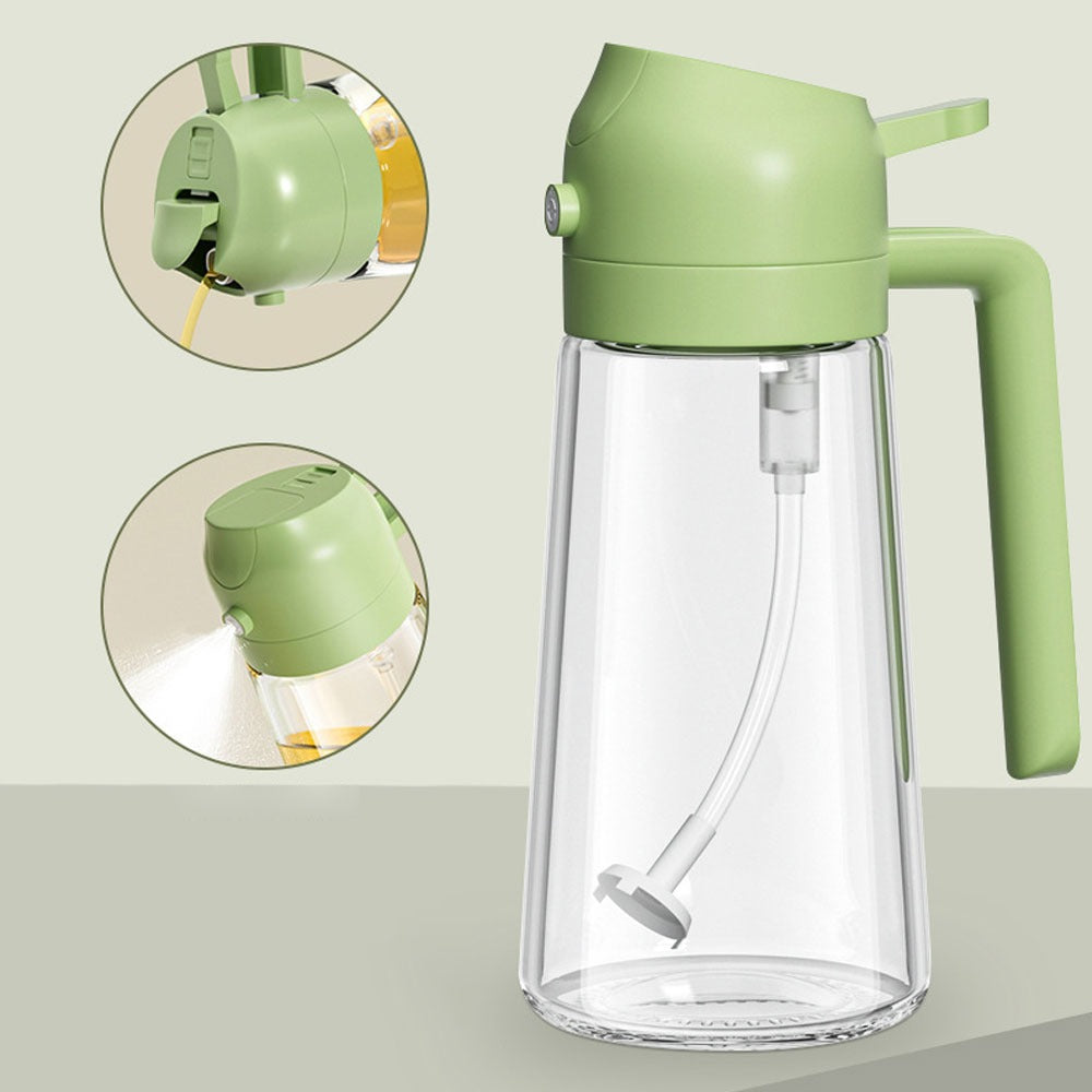 2 in 1 Oil Sprayer Bottle Kitchen Tool for Cooking Baking BBQ Easy Spray and Convenient Use - 470ML Rs 564