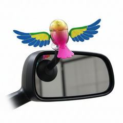 1Pc Birdie Decor Car Mirror Ornament – Flying Bird with Flapping Wings, Easy Installation