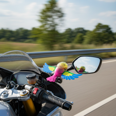 1Pc Birdie Decor Car Mirror Ornament – Flying Bird with Flapping Wings, Easy Installation