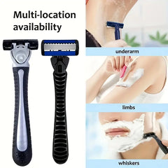 Double Razor Blades Replaceable Heads Old Manual Fine Razor Men's Shaving Razor 1 Blade Frame 20 Heads