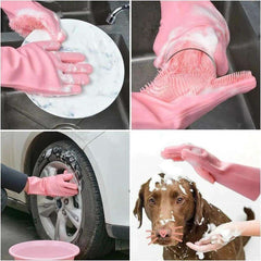 Silicone Dishwashing Full Finger Gloves